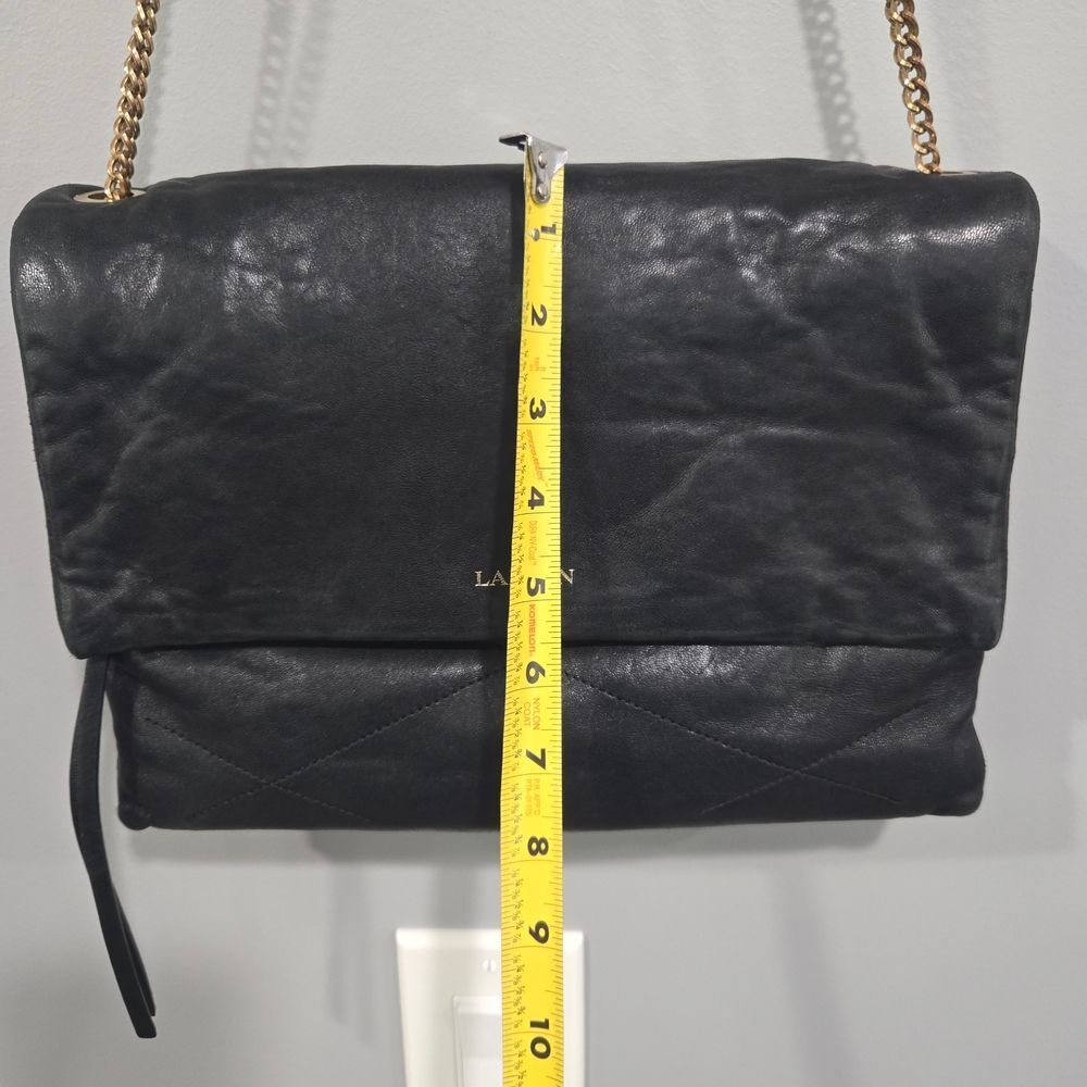 🐢 LANVIN Lambskin Quilted Medium Sugar Flap Shoulder Bag - Picture 11 of 17